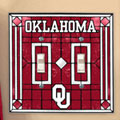 Oklahoma Sooners NCAA College Art Glass Double Light Switch Plate Cover
