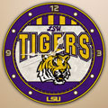 LSU Louisiana State Tigers NCAA College 12" Round Art Glass Wall Clock