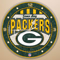 Green Bay Packers NFL 12" Round Art Glass Wall Clock