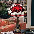 Arkansas Razorbacks NCAA Stained Glass Table Lamp