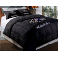 Baltimore Ravens NFL Twin Chenille Embroidered Comforter Set with 2 Shams 64" x 86"