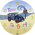 Surfs Up 14" Round Clock