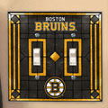 Boston Bruins NHL Art Glass Double Light Switch Plate Cover