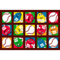 M & M Baseball Rug (19" x 29")