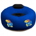 Kansas Jayhawks NCAA College Vinyl Inflatable Chair w/ faux suede cushions