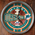 Miami Dolphins NFL 12" Chrome Wall Clock