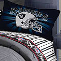 Oakland Raiders Twin Size Pinstripe Sheet Set