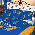 Kansas Jayhawks 100% Cotton Sateen Standard Pillow Sham - Blue