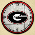 Georgia UGA Bulldogs NCAA College 12" Round Art Glass Wall Clock
