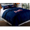 Atlanta Braves MLB Twin Chenille Embroidered Comforter Set with 2 Shams 64" x 86"