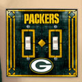Green Bay Packers NFL Art Glass Double Light Switch Plate Cover