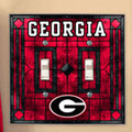 Georgia UGA Bulldogs NCAA College Art Glass Double Light Switch Plate Cover