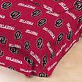Oklahoma Sooners  100% Cotton Sateen Twin Bed Skirt - Red