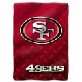 San Francisco 49ers NFL "Diamond Plate" 60' x 80" Raschel Throw