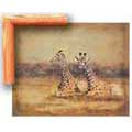 Giraffe Family - Contemporary mount print with beveled edge