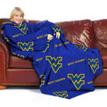 NCAA West Virginia Mountaineers Comfy Throw Blanket with Sleeves