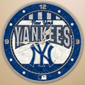 New York Yankees MLB 12" Round Art Glass Wall Clock