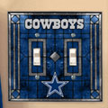 Dallas Cowboys NFL Art Glass Double Light Switch Plate Cover