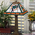 Miami Dolphins NFL Mission Style Stained Glass Lamp