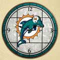 Miami Dolphins NFL Art Glass Clock