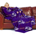 NFL Minnesota Vikings Comfy Throw Blanket with Sleeves