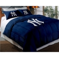 New York Yankees MLB Twin Chenille Embroidered Comforter Set with 2 Shams 64" x 86"