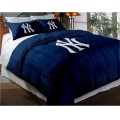 New York Yankees MLB Twin/Full Chenille Embroidered Comforter Set 64" x 86" with 2 Shams 24" x 30"