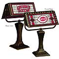 Cincinnati Reds MLB Art Glass Banker's Lamp