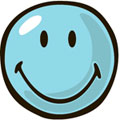 Round Smiley Blue Rug (39" round)