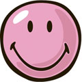 Round Smiley Pink Rug (39" round)