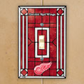 Detroit Redwings NHL Art Glass Single Light Switch Plate Cover
