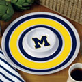Michigan Wolverines NCAA College 14" Round Melamine Chip and Dip Bowl