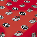 Unviersity of Georgia Bulldogs 100% Cotton Sateen Shower Curtain - Red