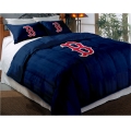 Boston Red Sox MLB Twin/Full Chenille Embroidered Comforter Set 64" x 86" with 2 Shams 24" x 30"