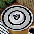 Oakland Raiders NFL 14" Round Melamine Chip and Dip Bowl