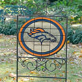 Denver Broncos NFL Stained Glass Outdoor Yard Sign