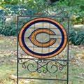 Chicago Bears NFL Stained Glass Outdoor Yard Sign