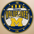 Michigan Wolverines NCAA College 12" Round Art Glass Wall Clock