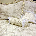 Isabella Grey Toile Roll Style Twin Bolster