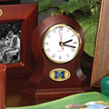 Michigan Wolverines NCAA College Brown Desk Clock