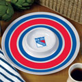 New York Rangers NHL 14" Round Melamine Chip and Dip Bowl