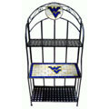 NCAA West Virginia Mountaineers Stained Glass Bakers Rack