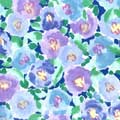 Posies Blue Fabric by the Yard - Floral 