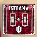 Indiana Hoosiers NCAA College Art Glass Double Light Switch Plate Cover