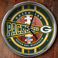 Green Bay Packers NFL 12" Chrome Wall Clock
