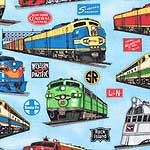 Locomotive Trains Blue Bedding, Accessories & Room Decor