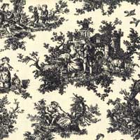 Antique Black Toile Waverly Fabric