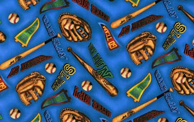 Baseball Stuff Fabric