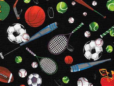 Black Sports Stuff Fabric