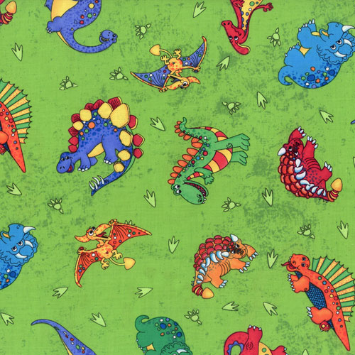 Dinosaur Lime Fabric